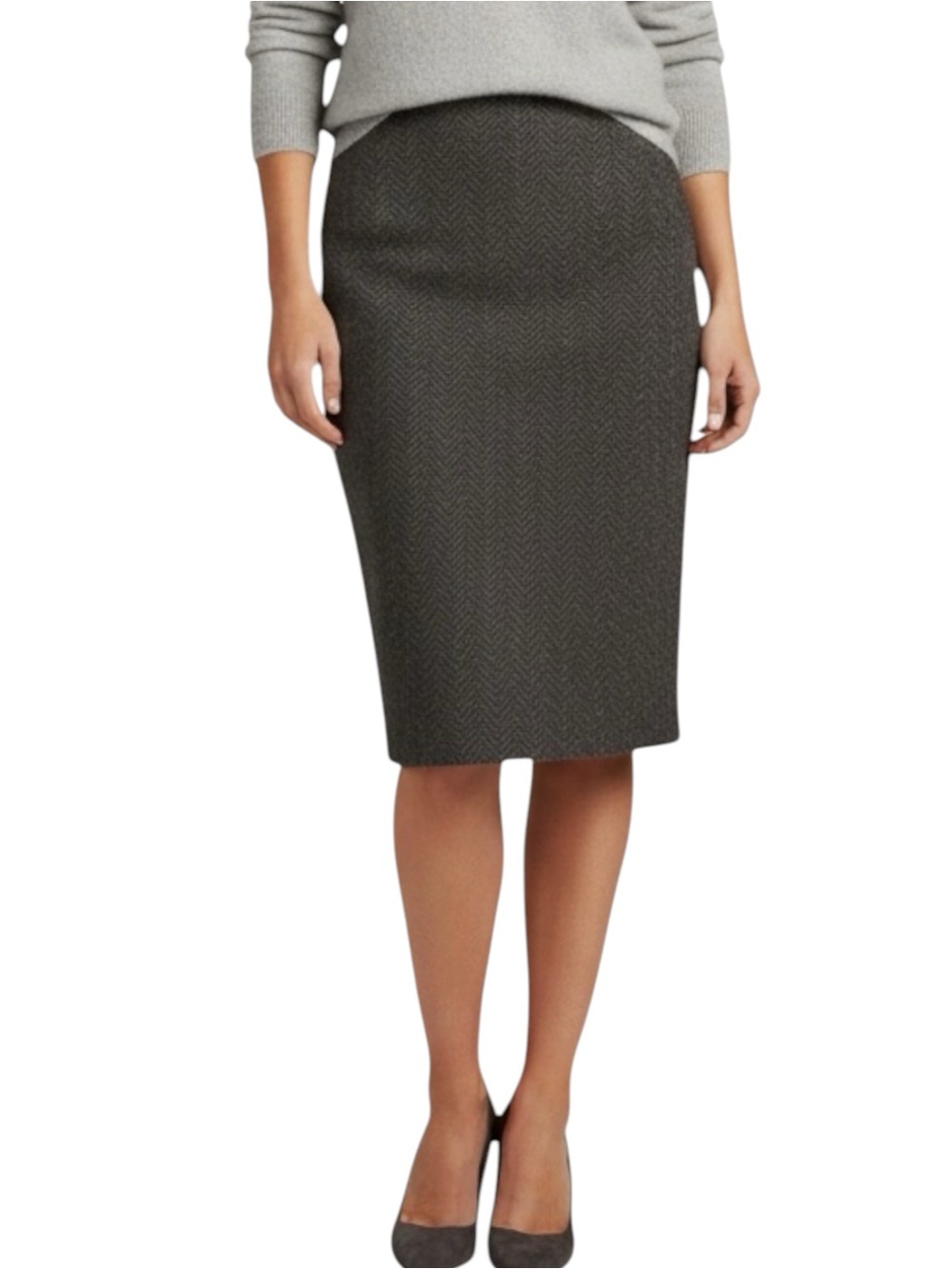 RALPH LAUREN BLACK LABEL Cashmere Herringbone Skirt Size Medium — GORGEOUS!!!